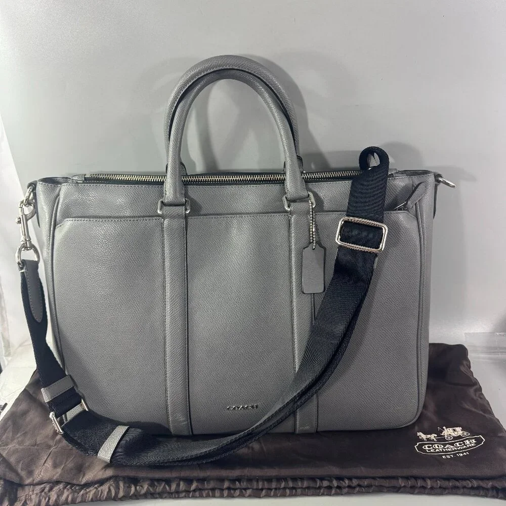 Authentic COACH F71695 METROPOLITAN BAG IN CROSSGRAIN LEATHER, ASH